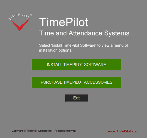 TimePilot software installation screen